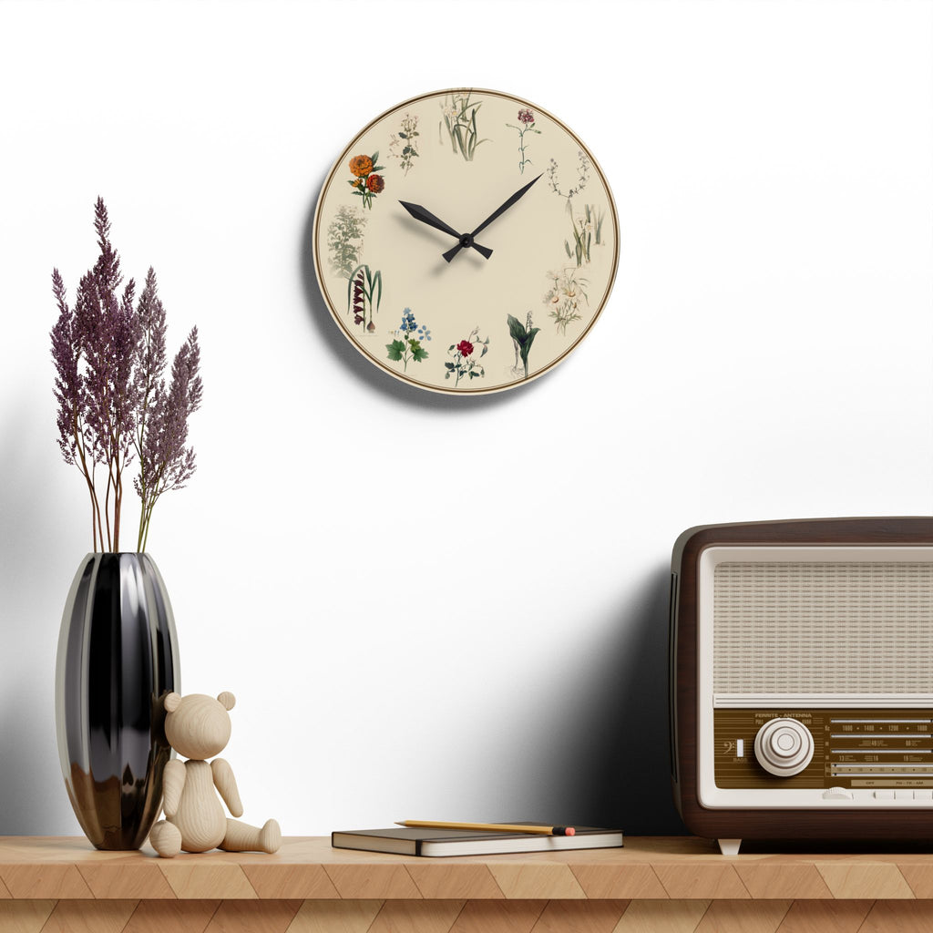 Birth Flower Botanical Wall Clock