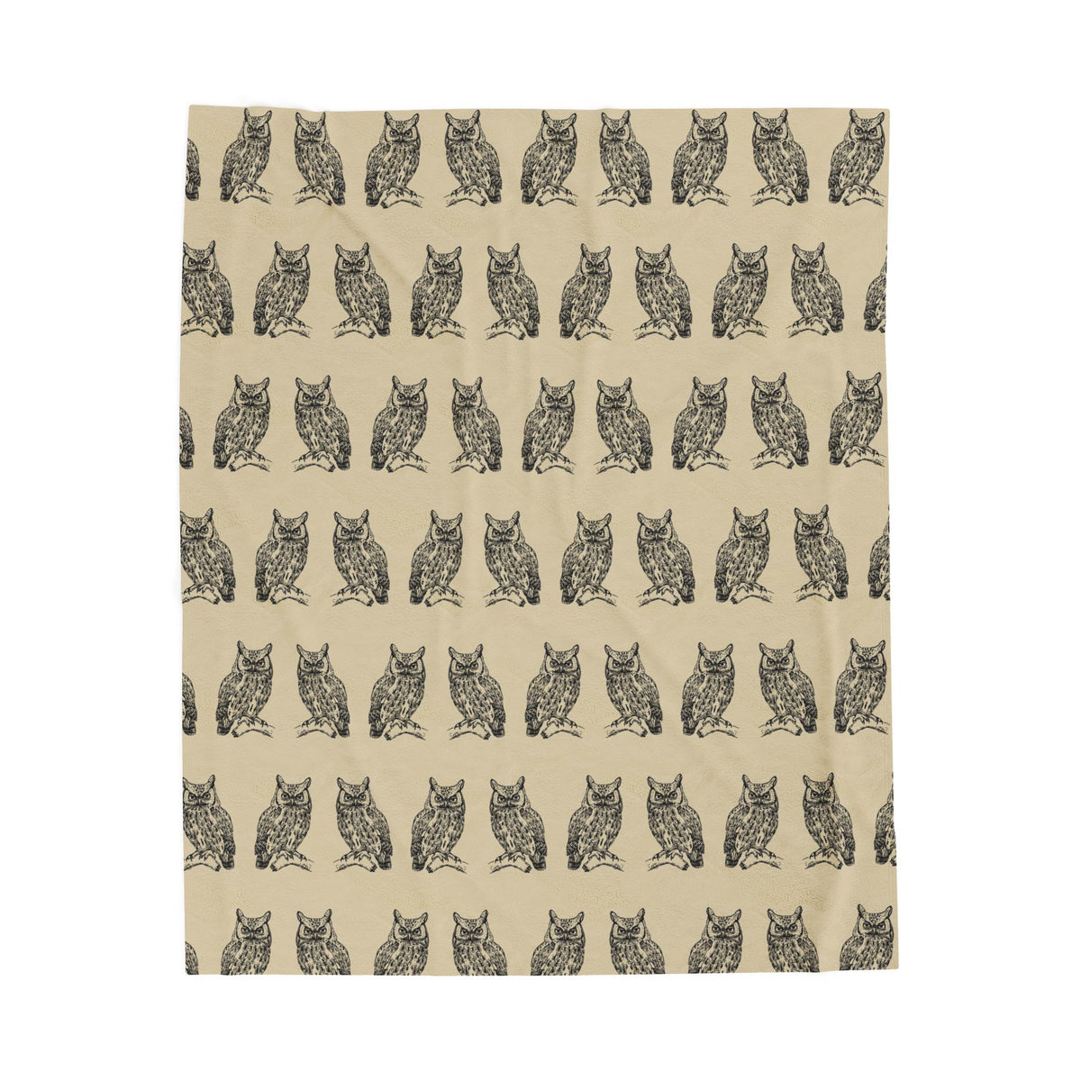 Horned Owl Pattern Velveteen Plush Blanket