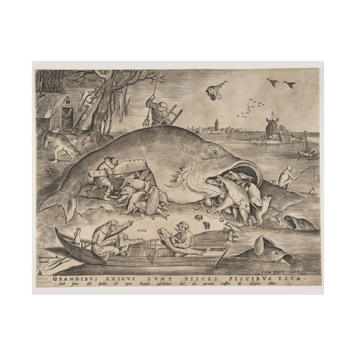 Pieter van der Heyden 'Big Fish Eat Little Fish' Poster