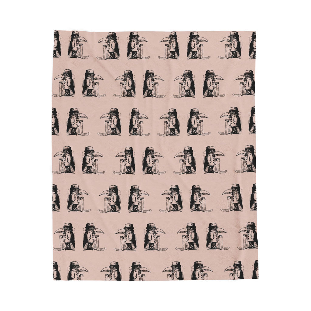 Sad Crow Pattern Velveteen Plush Blanket