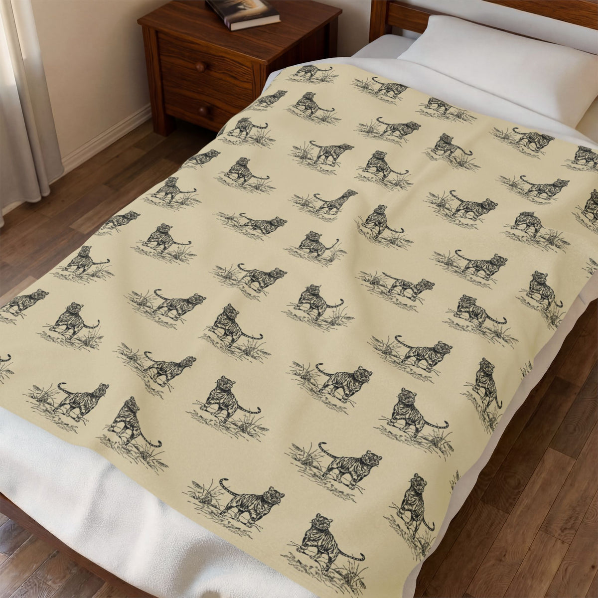 Tiger Pattern Velveteen Plush Blanket