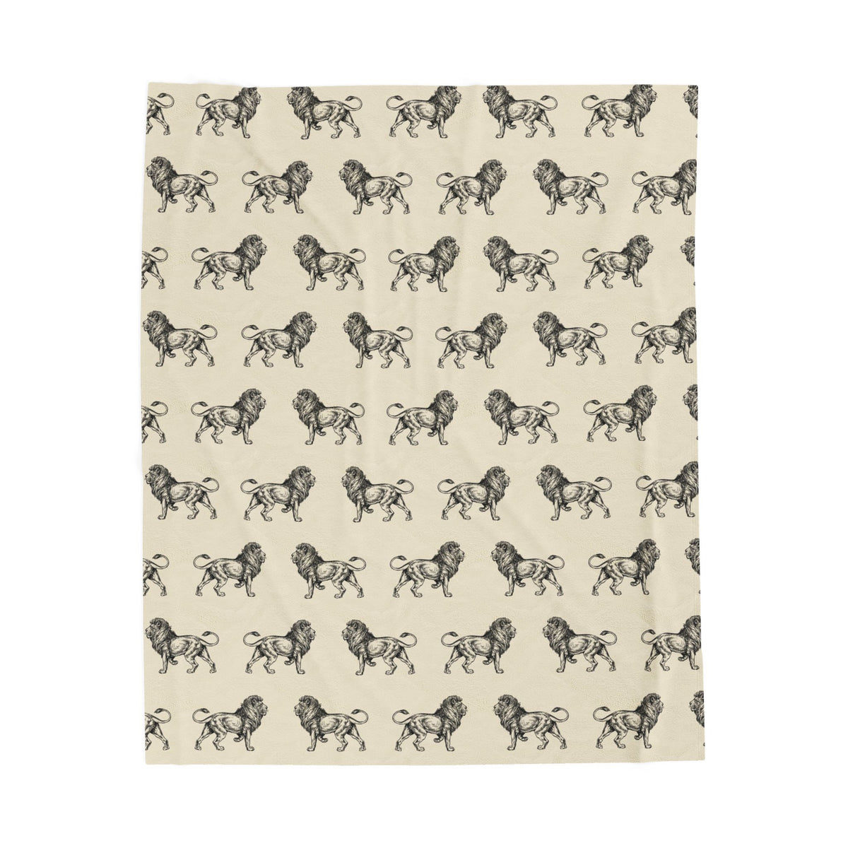 Lion Pattern Velveteen Plush Blanket