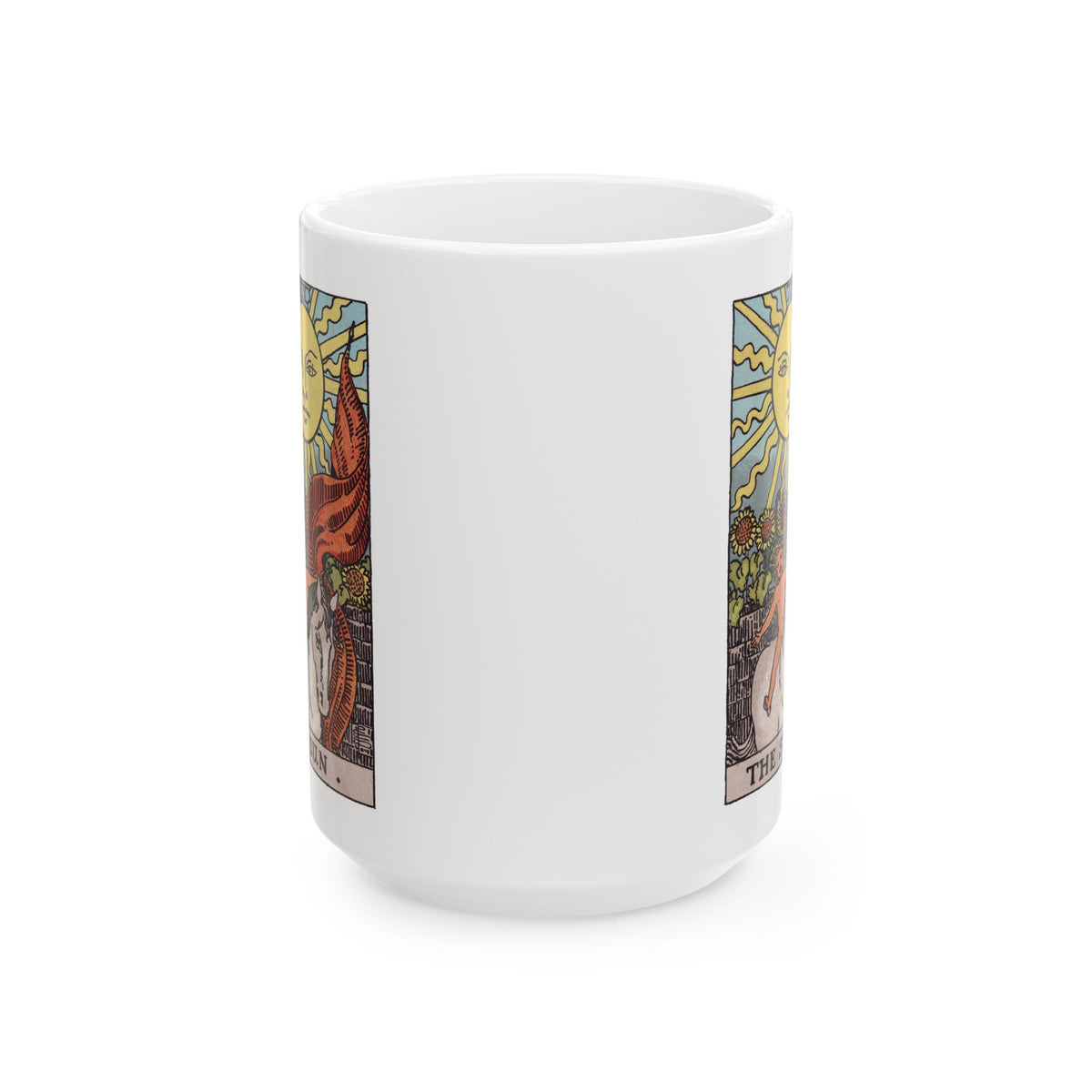 The Sun tarot card mug, Rider-Waite-Smith design, ceramic 11oz/15oz, view 5