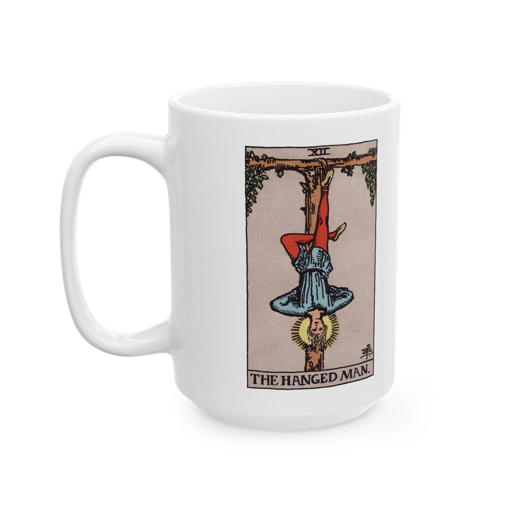 The Hanged Man tarot card mug, Rider-Waite-Smith design, ceramic 11oz/15oz, view 4