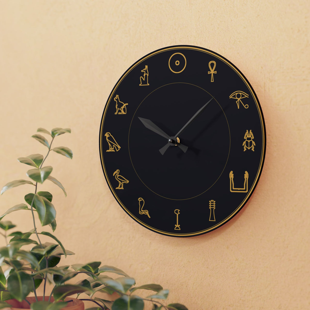 Egyptian Hieroglyphs Wall Clock