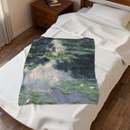 Water Lilies Velveteen Plush Blanket