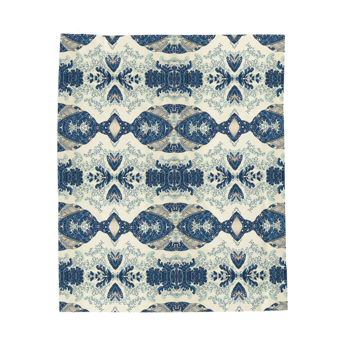 Great Wave Mirror Pattern Velveteen Plush Blanket