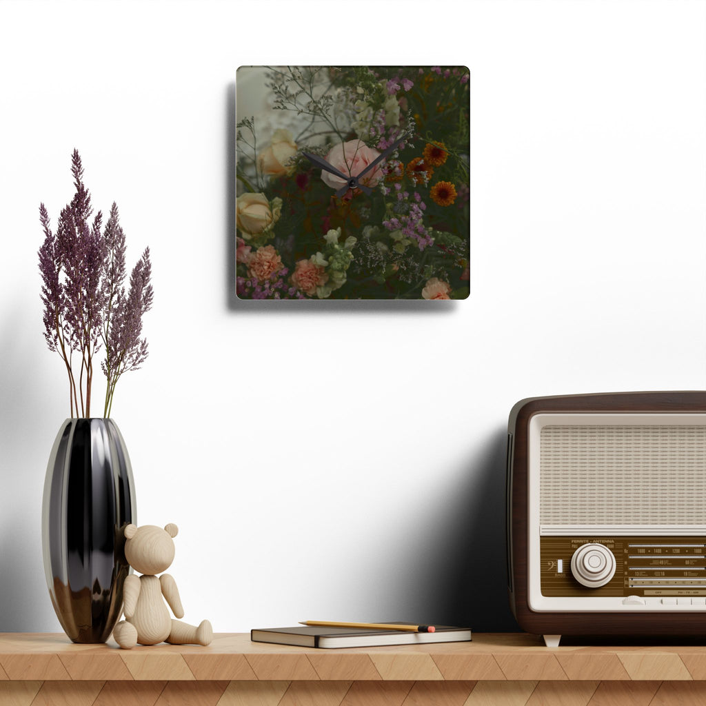 Moody Garden Bouquet Floral Wall Clock