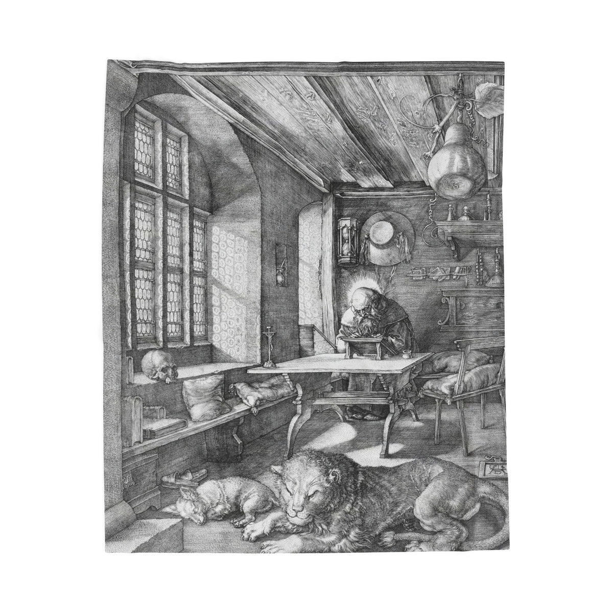 Saint Jerome in His Study Velveteen Plush Blanket