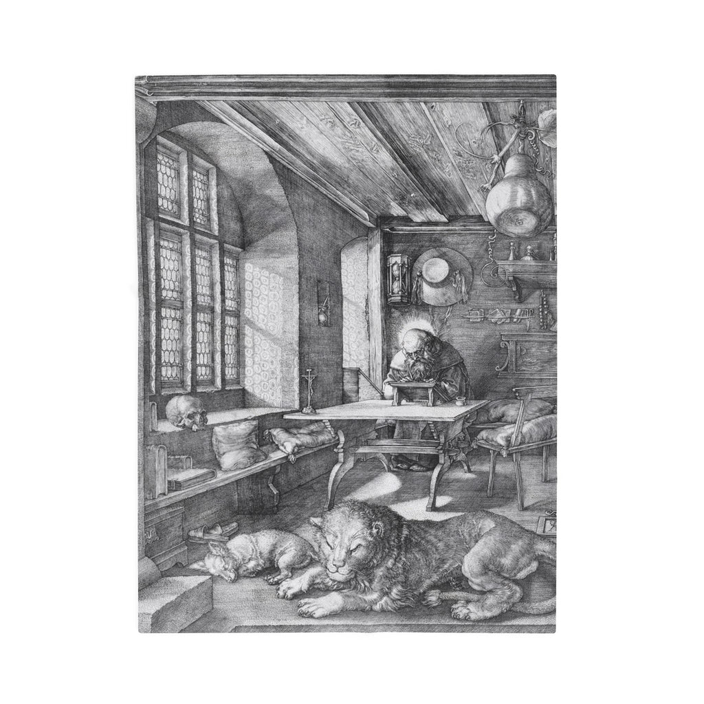 Saint Jerome in His Study Velveteen Plush Blanket