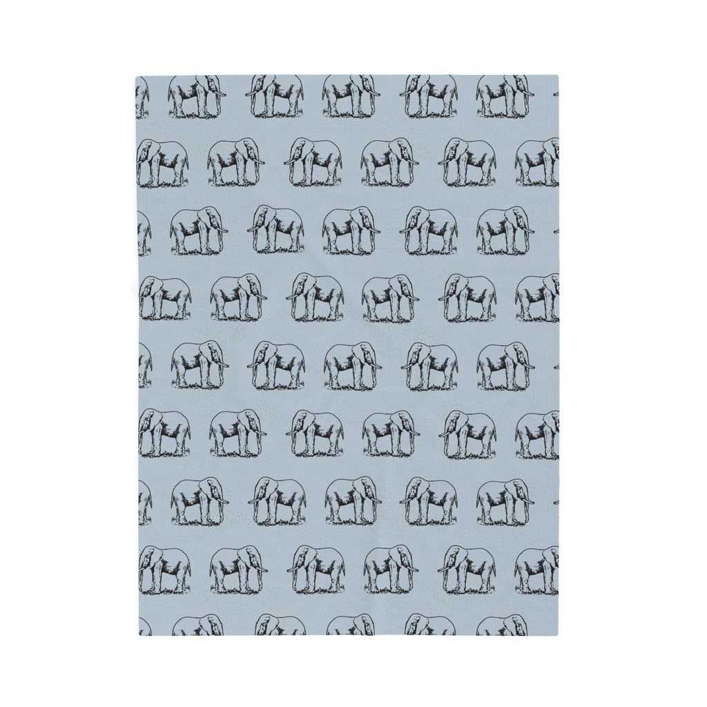 Elephant Pattern Velveteen Plush Blanket