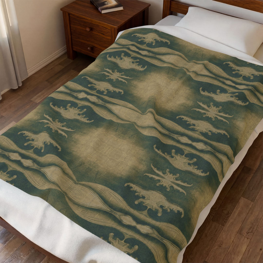 Rough Waves Pattern Velveteen Plush Blanket