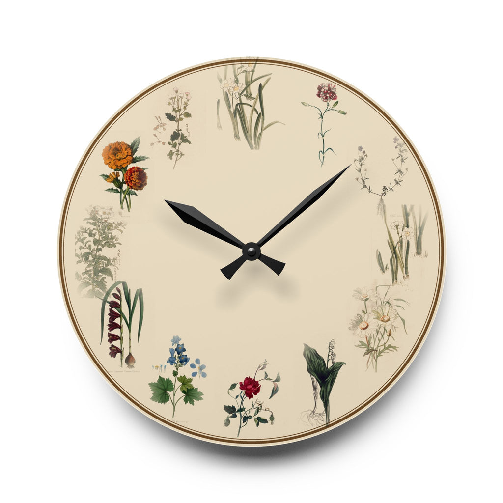 Birth Flower Botanical Wall Clock