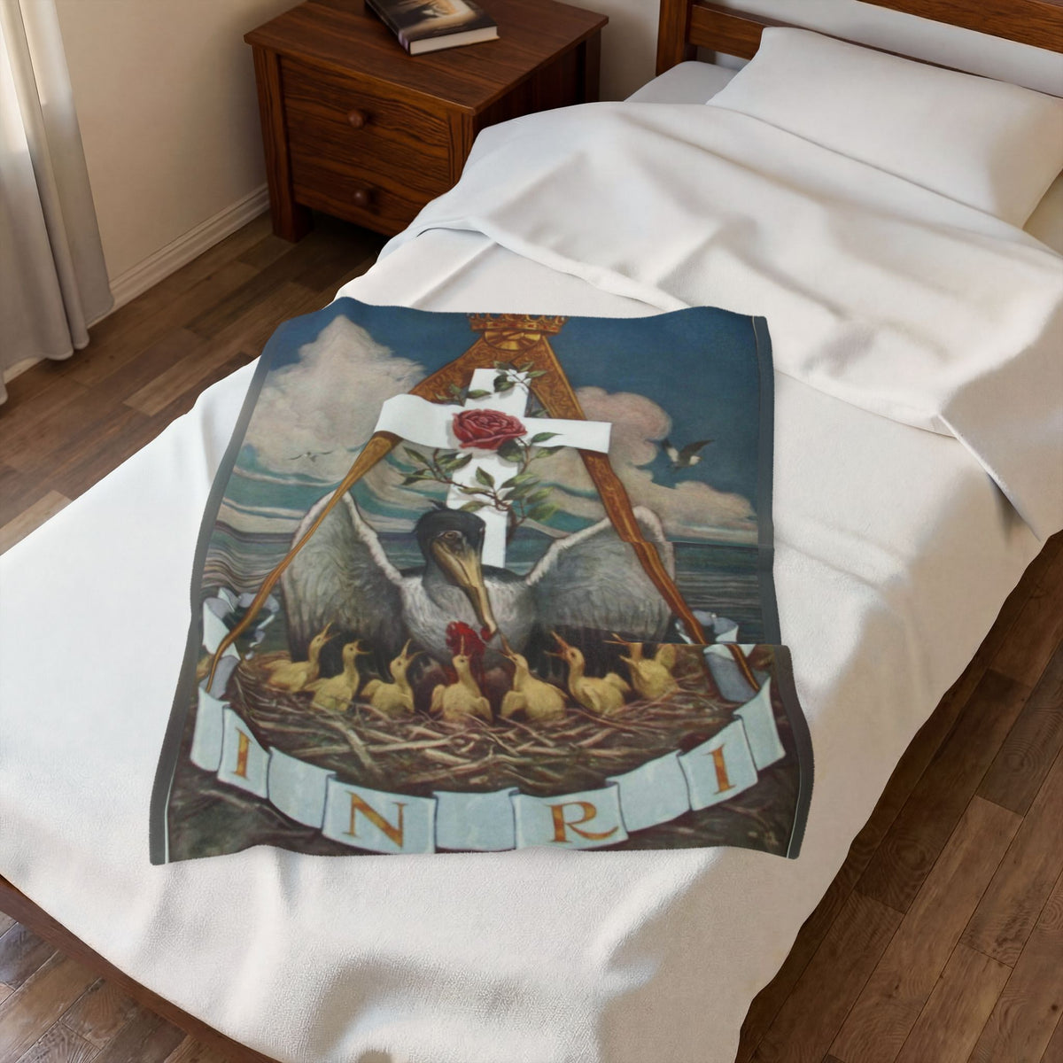 Jewel of the Rose Croix Velveteen Plush Blanket