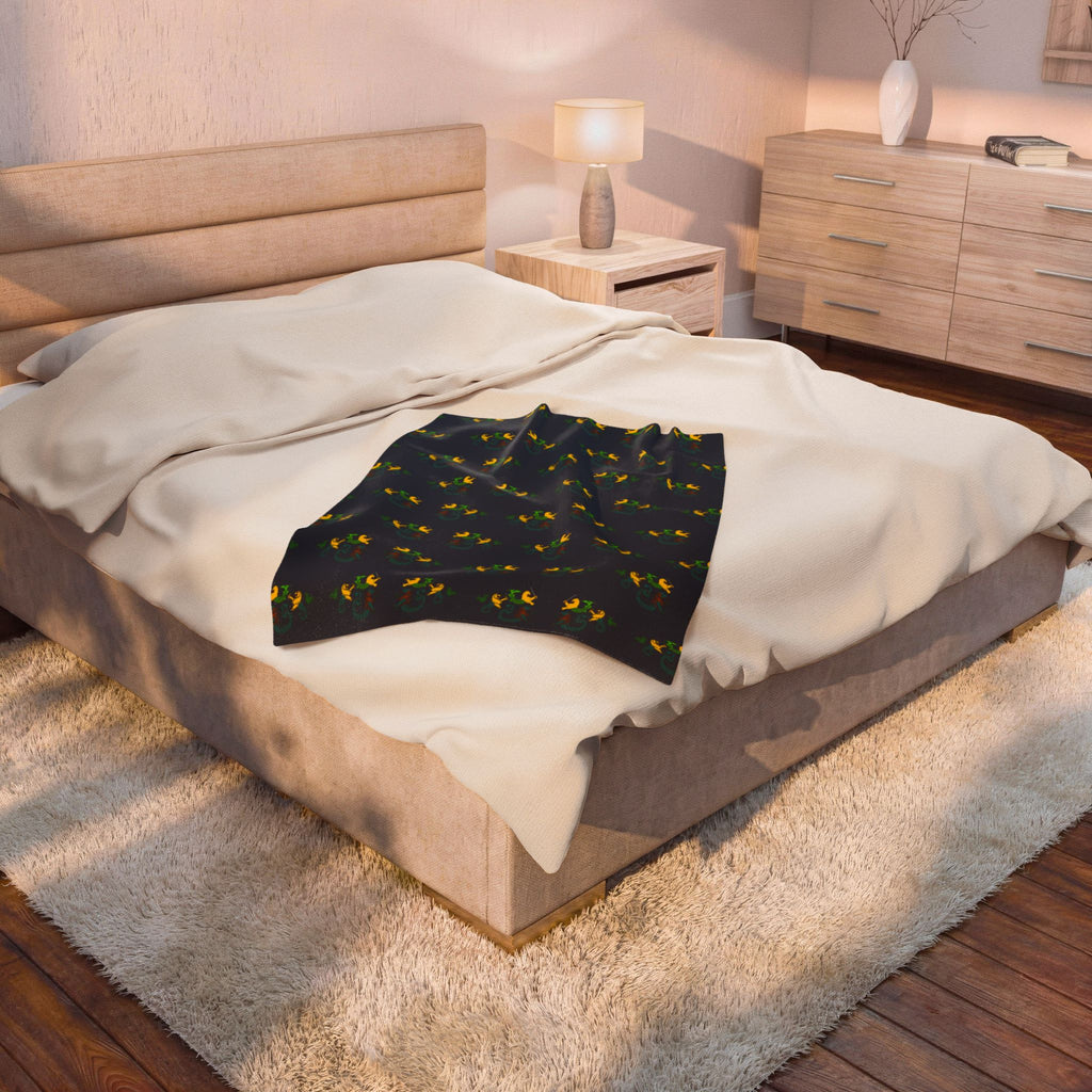 Heraldic Merlion Pattern Velveteen Plush Blanket