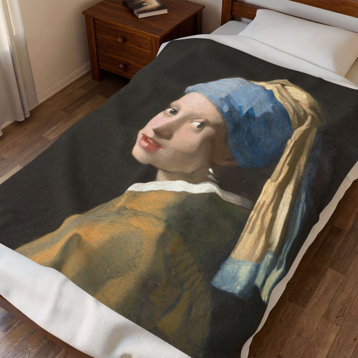 Girl with a Pearl Earring Velveteen Plush Blanket