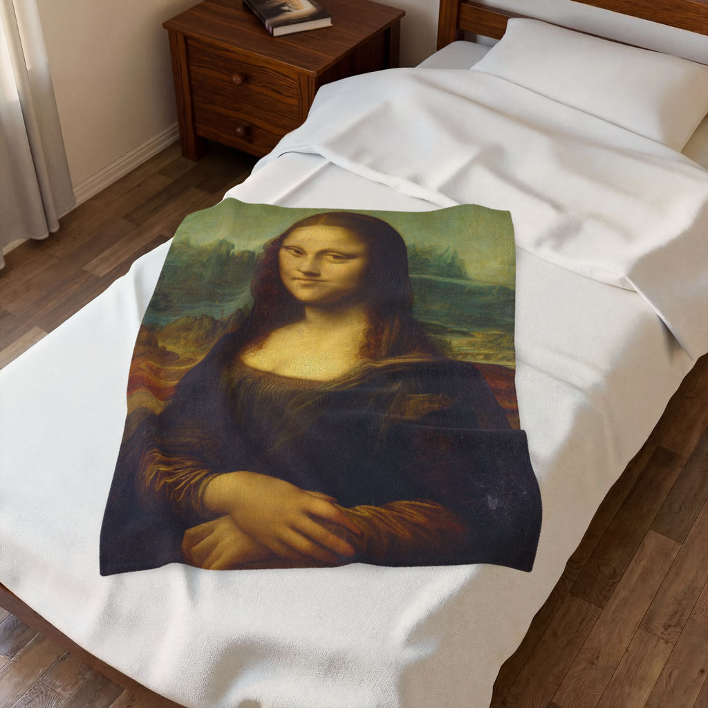 Mona Lisa Velveteen Plush Blanket
