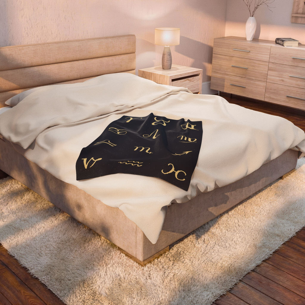 Zodiac Signs Velveteen Plush Blanket