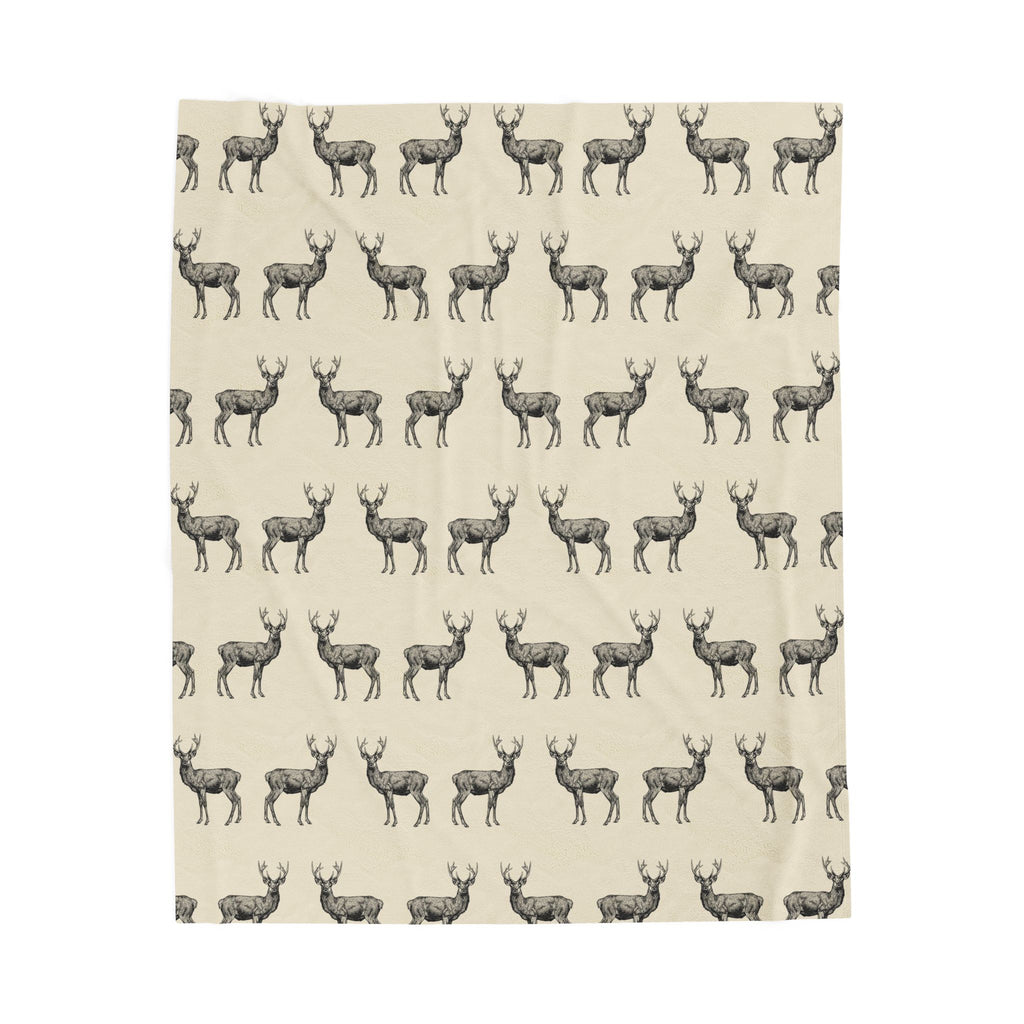 Stag Pattern Velveteen Plush Blanket