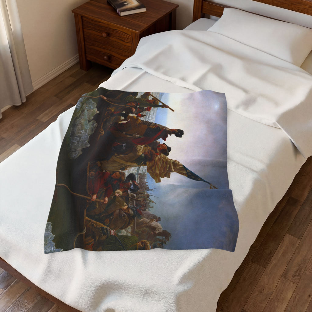 Washington Crossing the Delaware Velveteen Plush Blanket