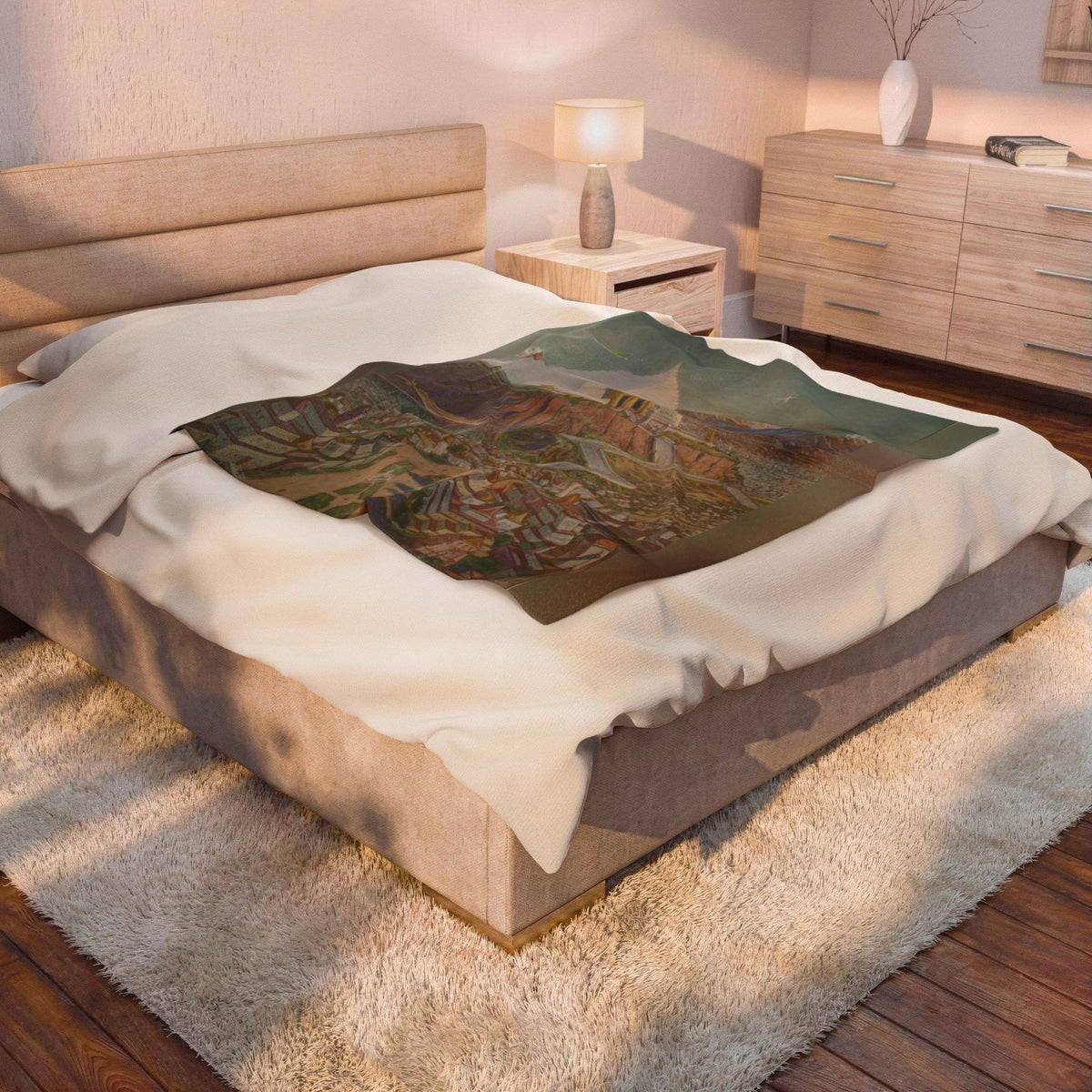 The Atlantean Temple Velveteen Plush Blanket