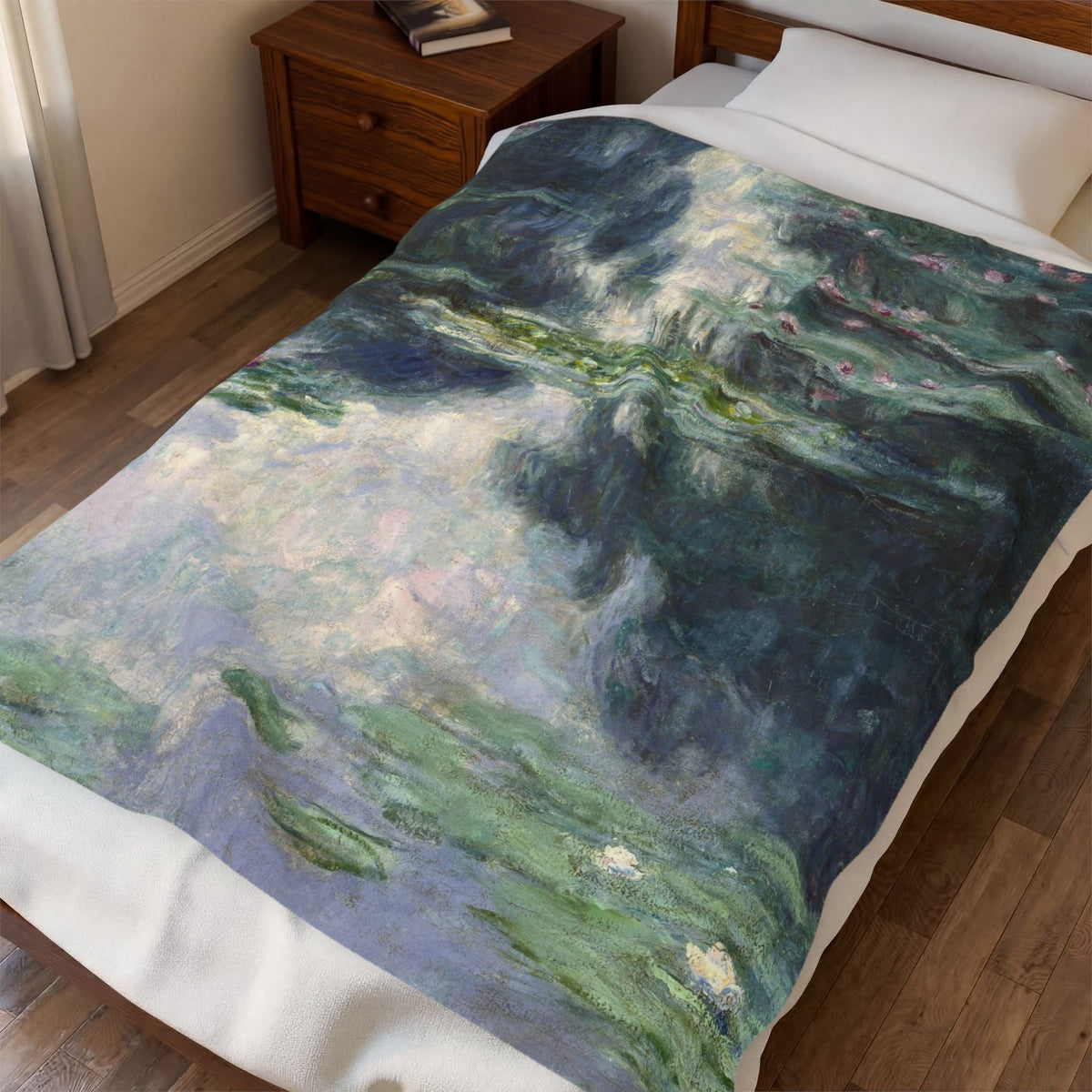 Water Lilies Velveteen Plush Blanket