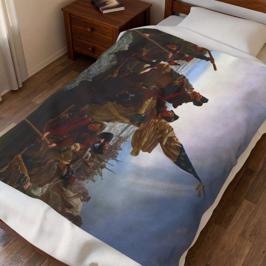 Washington Crossing the Delaware Velveteen Plush Blanket