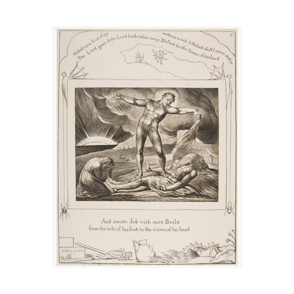 William Blake 'Satan Smiting Job with Boils' Poster