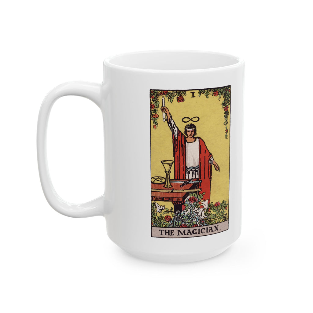 The Magician tarot card mug, Rider-Waite-Smith design, ceramic 11oz/15oz, view 4