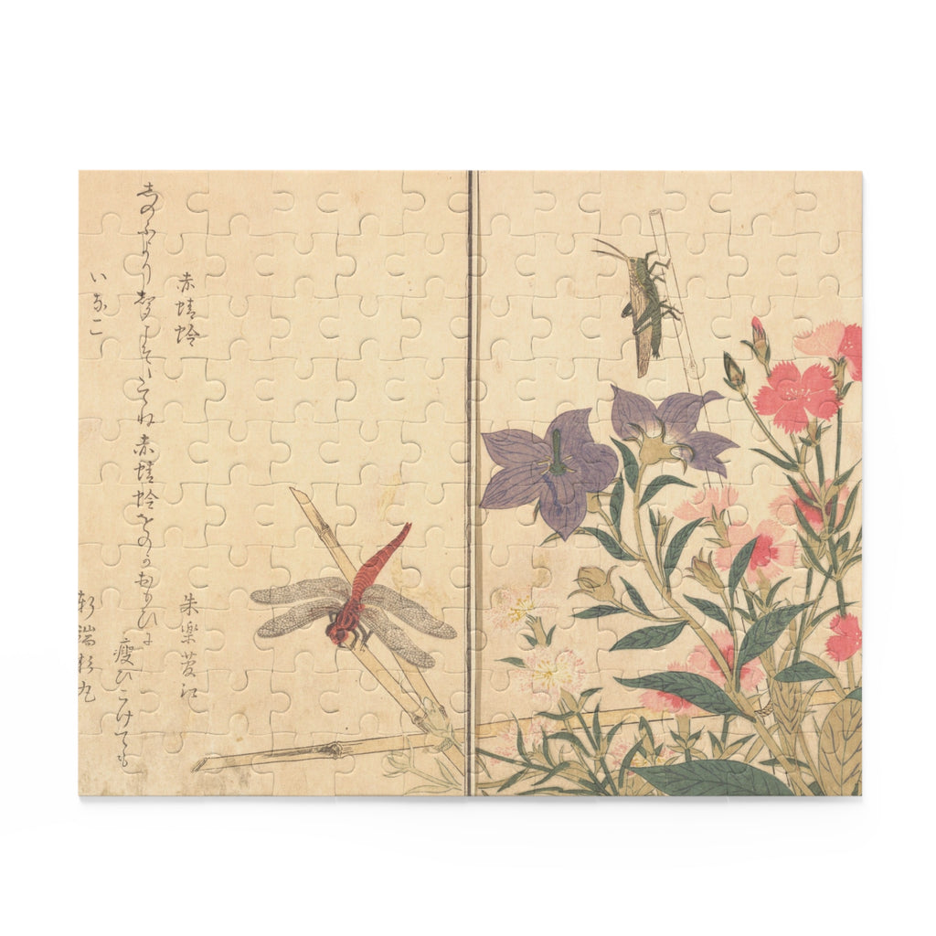 Kitagawa Utamaro 'Red Dragonfly and Locust' Jigsaw Puzzle