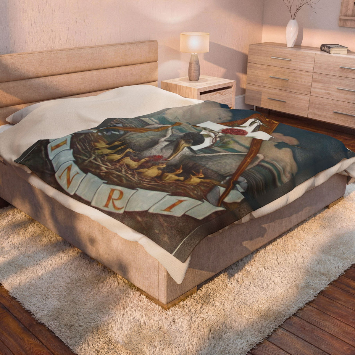 Jewel of the Rose Croix Velveteen Plush Blanket