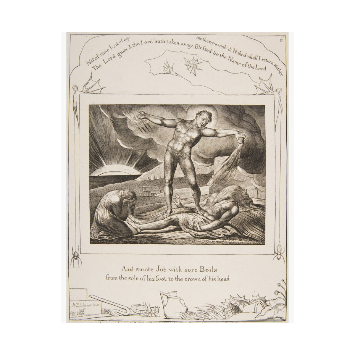 William Blake 'Satan Smiting Job with Boils' Poster