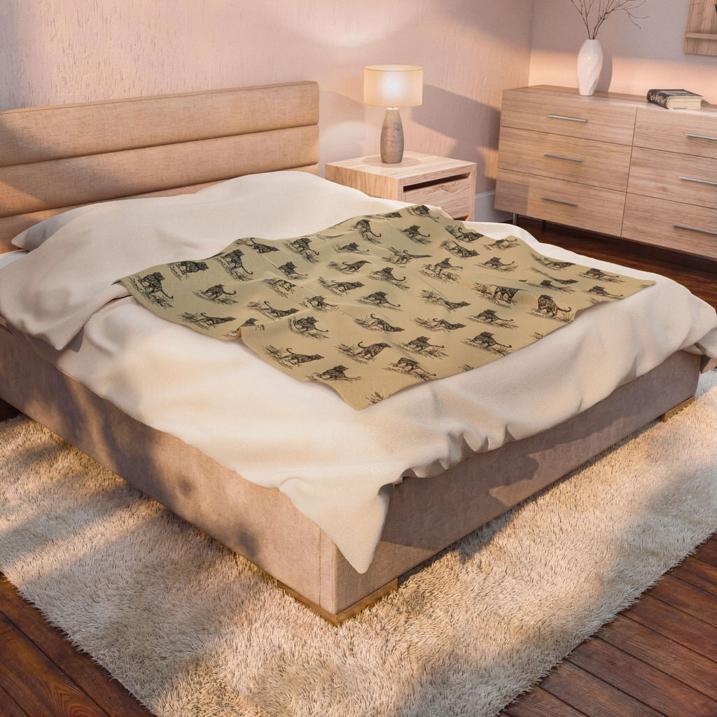Tiger Pattern Velveteen Plush Blanket