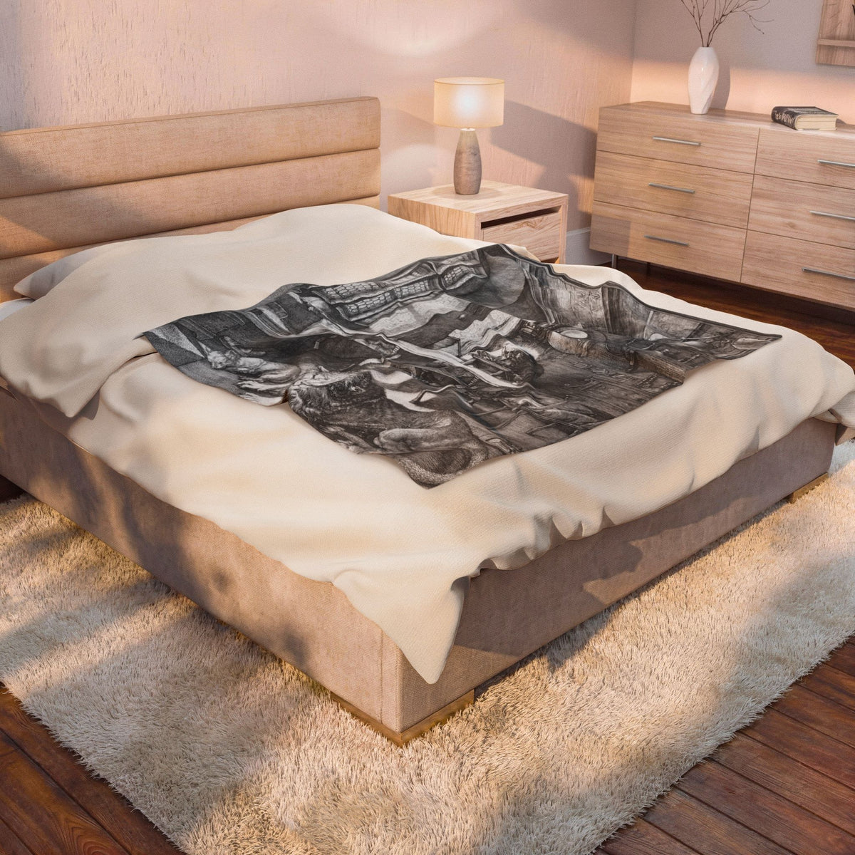 Saint Jerome in His Study Velveteen Plush Blanket