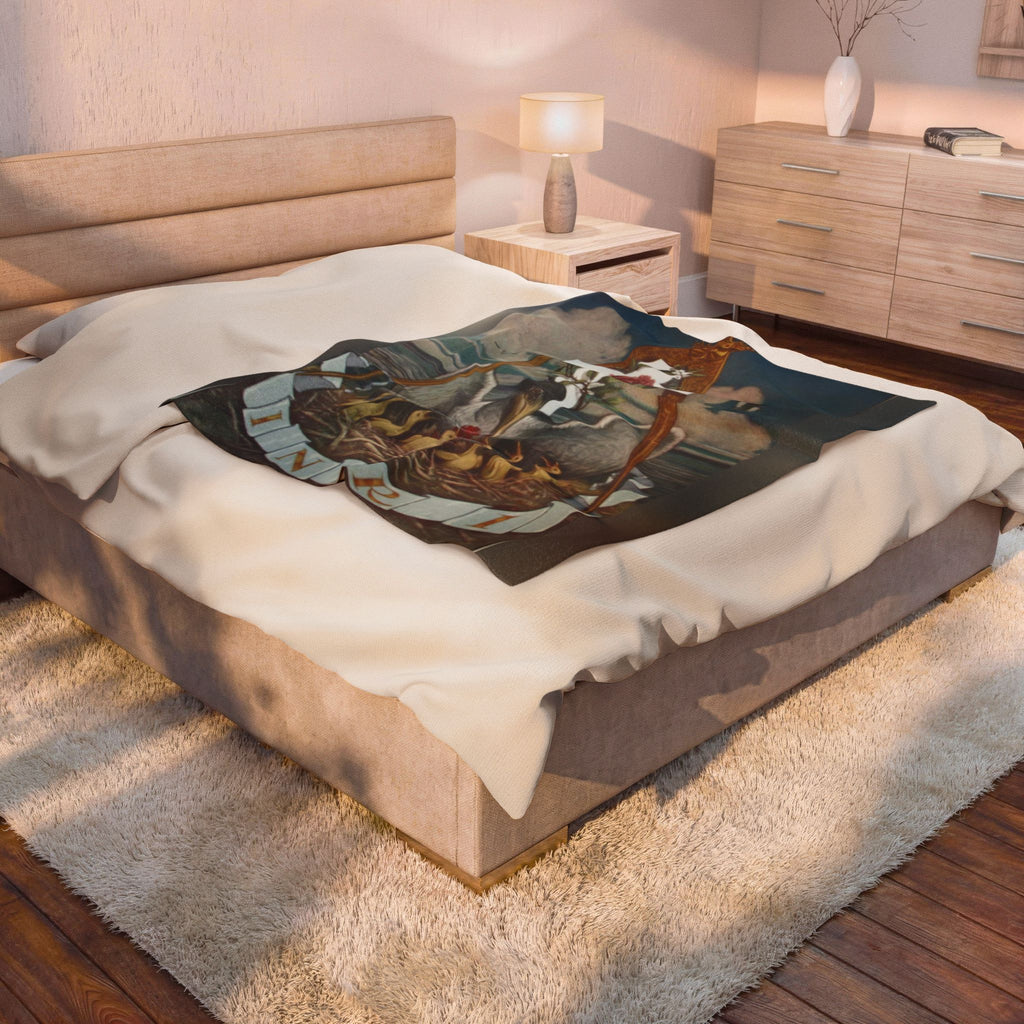 Jewel of the Rose Croix Velveteen Plush Blanket