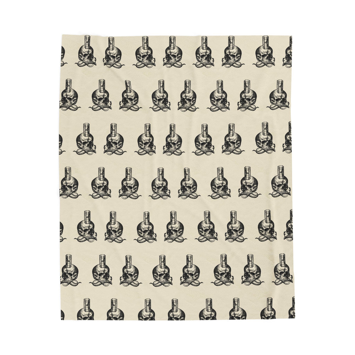 Skull and Snake Pattern Velveteen Plush Blanket