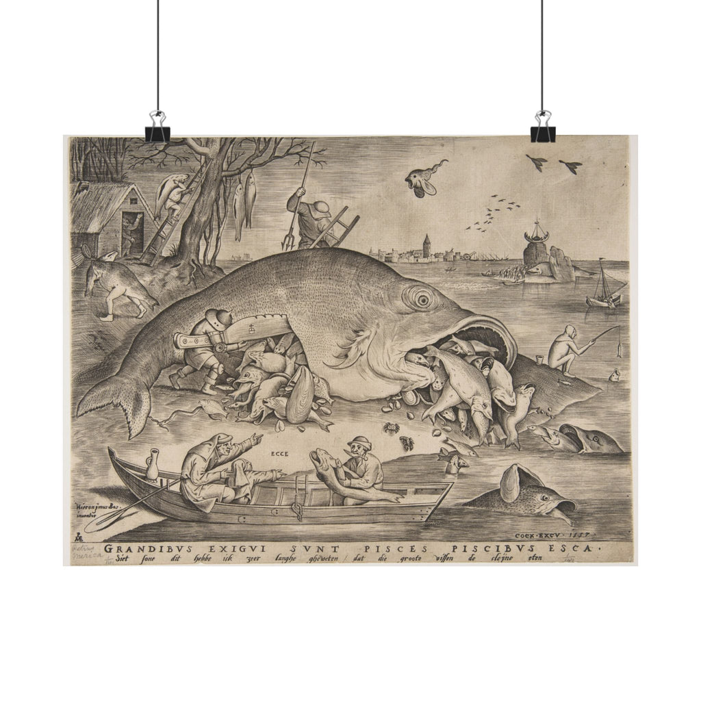 Pieter van der Heyden 'Big Fish Eat Little Fish' Poster