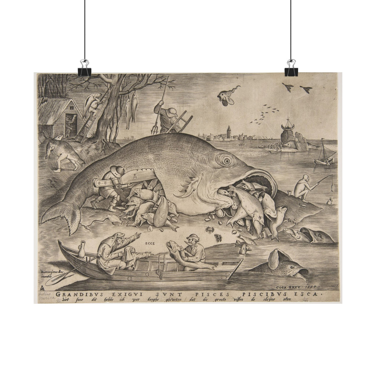 Pieter van der Heyden 'Big Fish Eat Little Fish' Poster