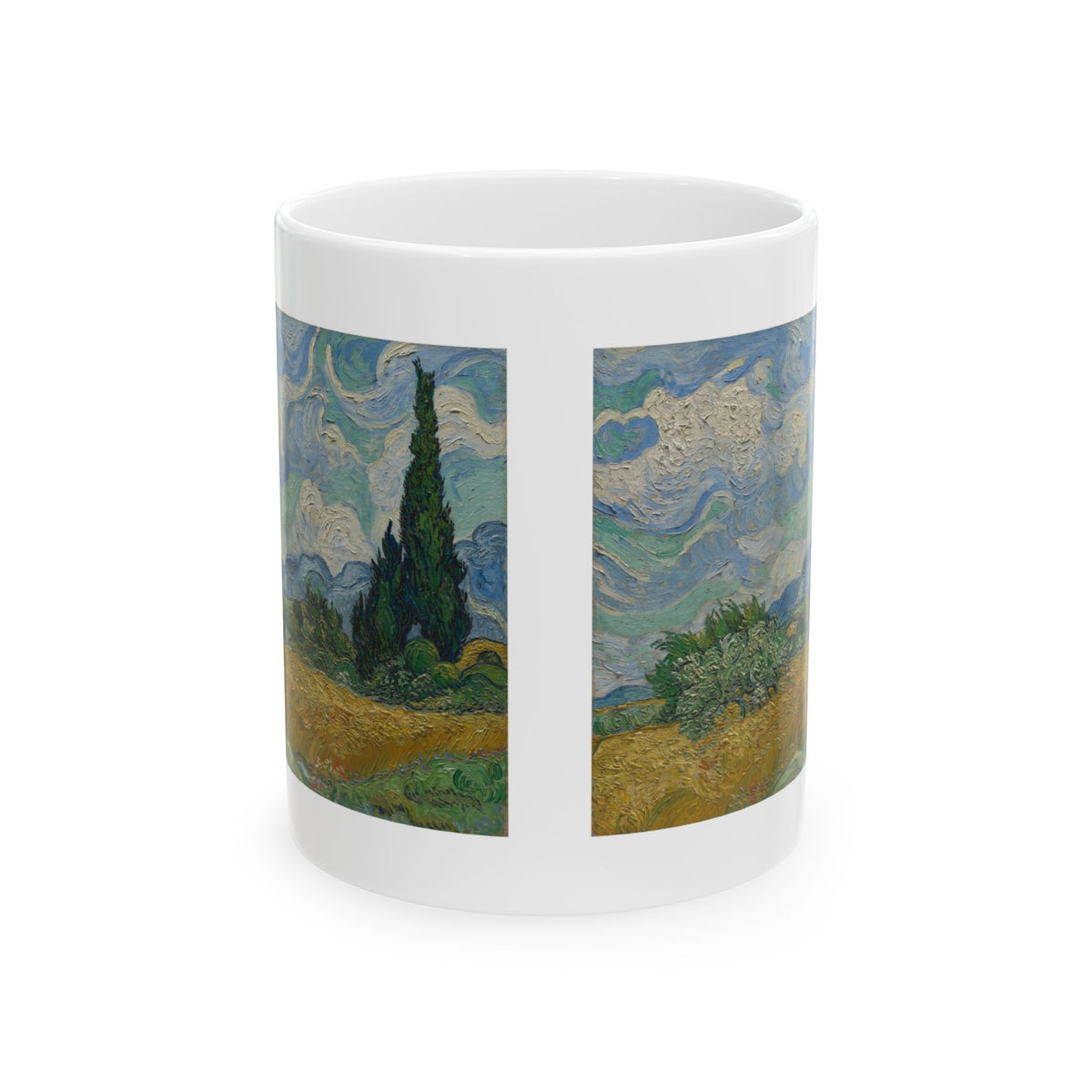 Wheat Field with Cypresses Mug