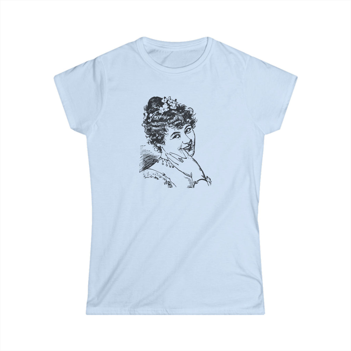 Smile Tee in Light Blue
