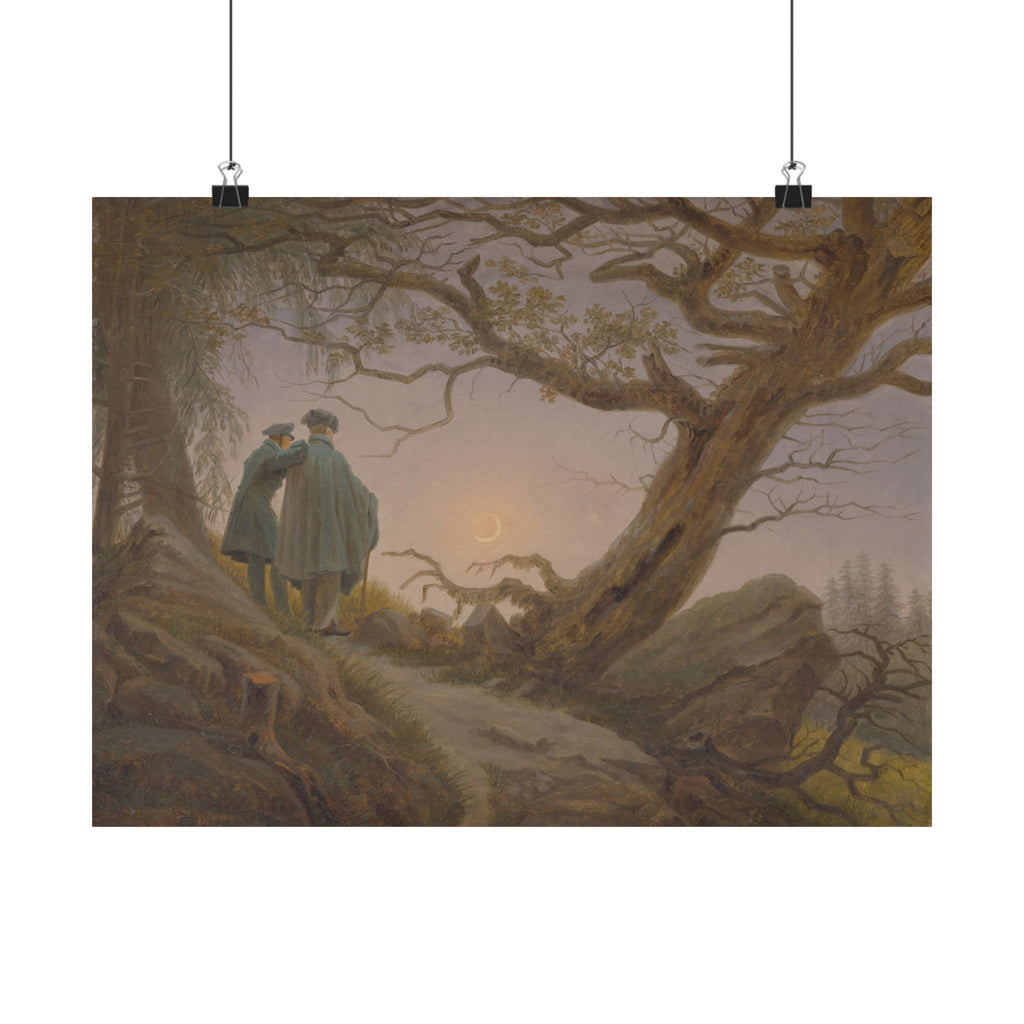 Caspar David Friedrich 'Two Men Contemplating the Moon' Poster