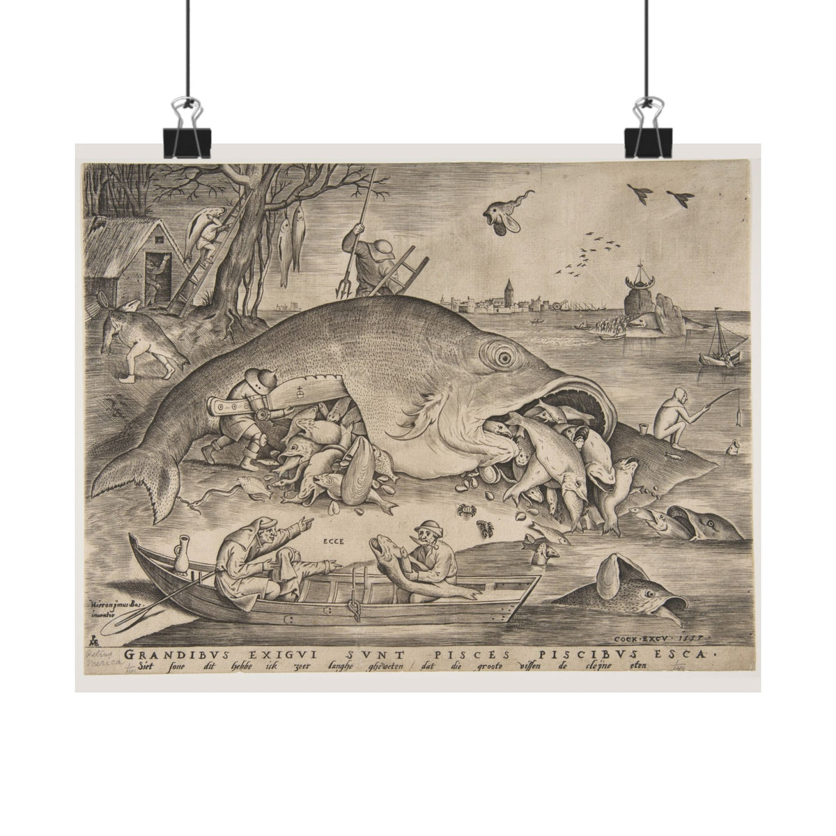 Pieter van der Heyden 'Big Fish Eat Little Fish' Poster