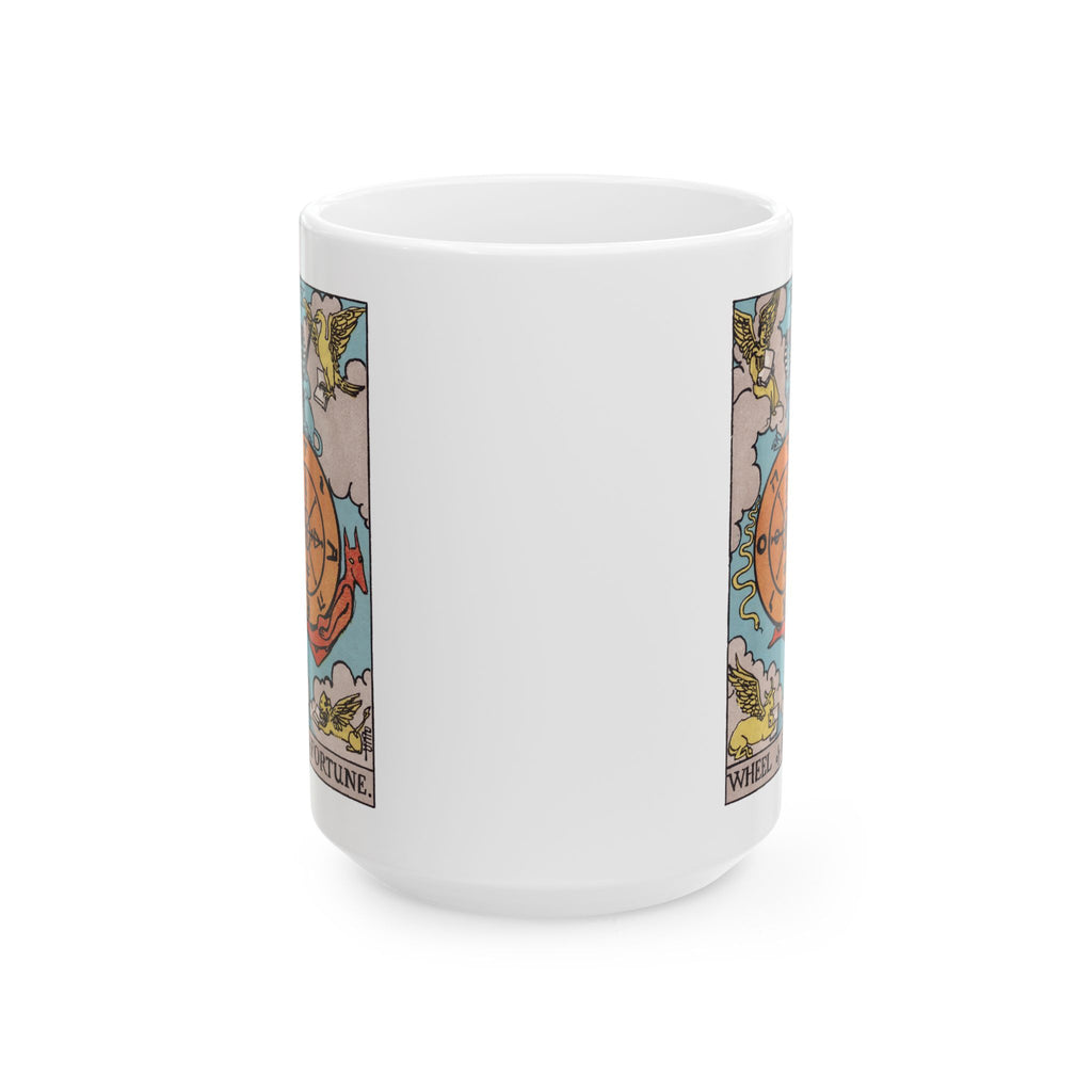 Wheel of Fortune tarot card mug, Rider-Waite-Smith design, ceramic 11oz/15oz, view 5