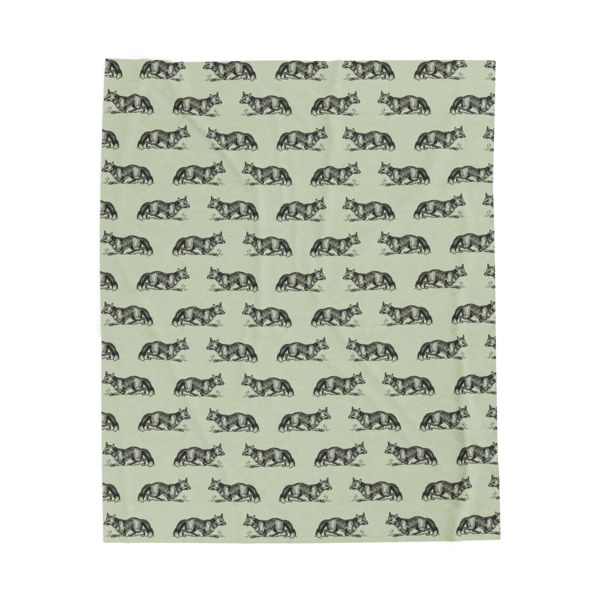 Fox Pattern Velveteen Plush Blanket