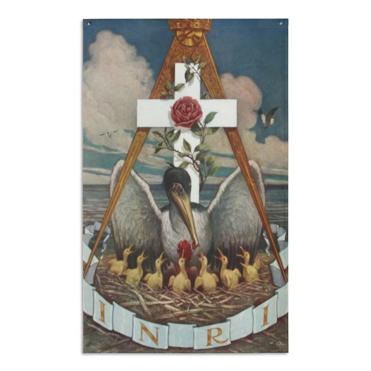 Jewel of the Rose Croix Banner Flag: Knapp Hanging Wall Flag, 34.5 x 56 in