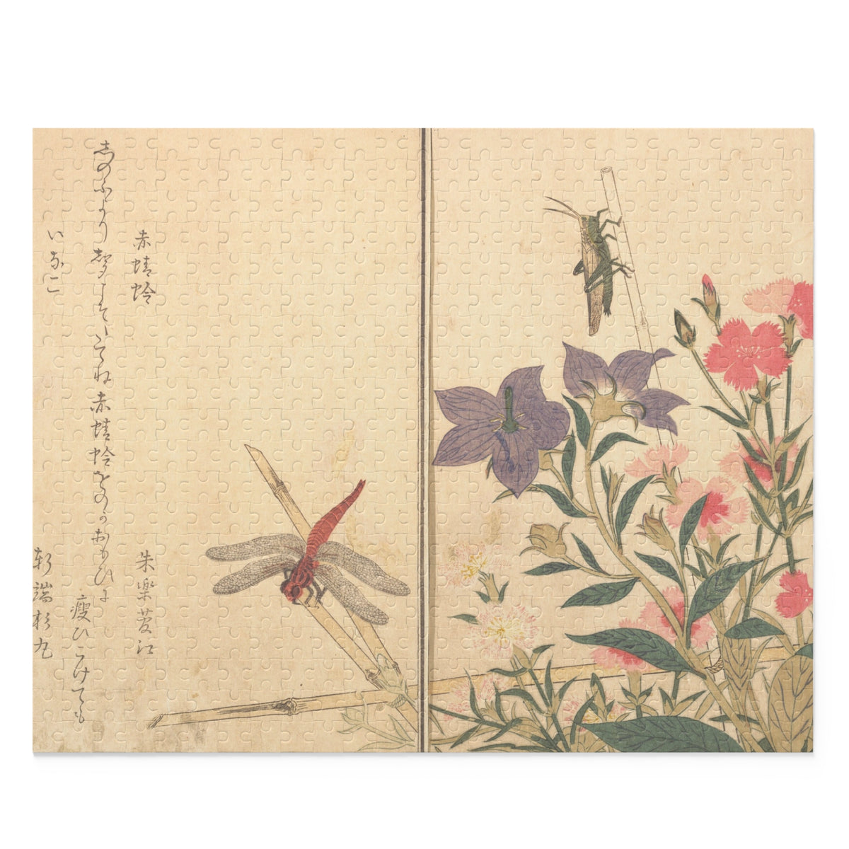 Kitagawa Utamaro 'Red Dragonfly and Locust' Jigsaw Puzzle