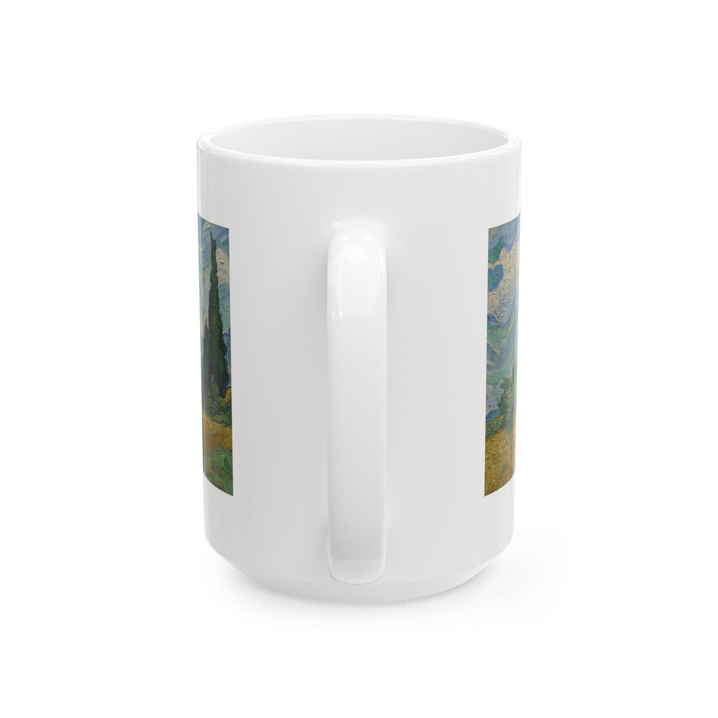 Wheat Field with Cypresses Mug