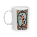 The World tarot card mug, Rider-Waite-Smith design, ceramic 11oz/15oz, view 2