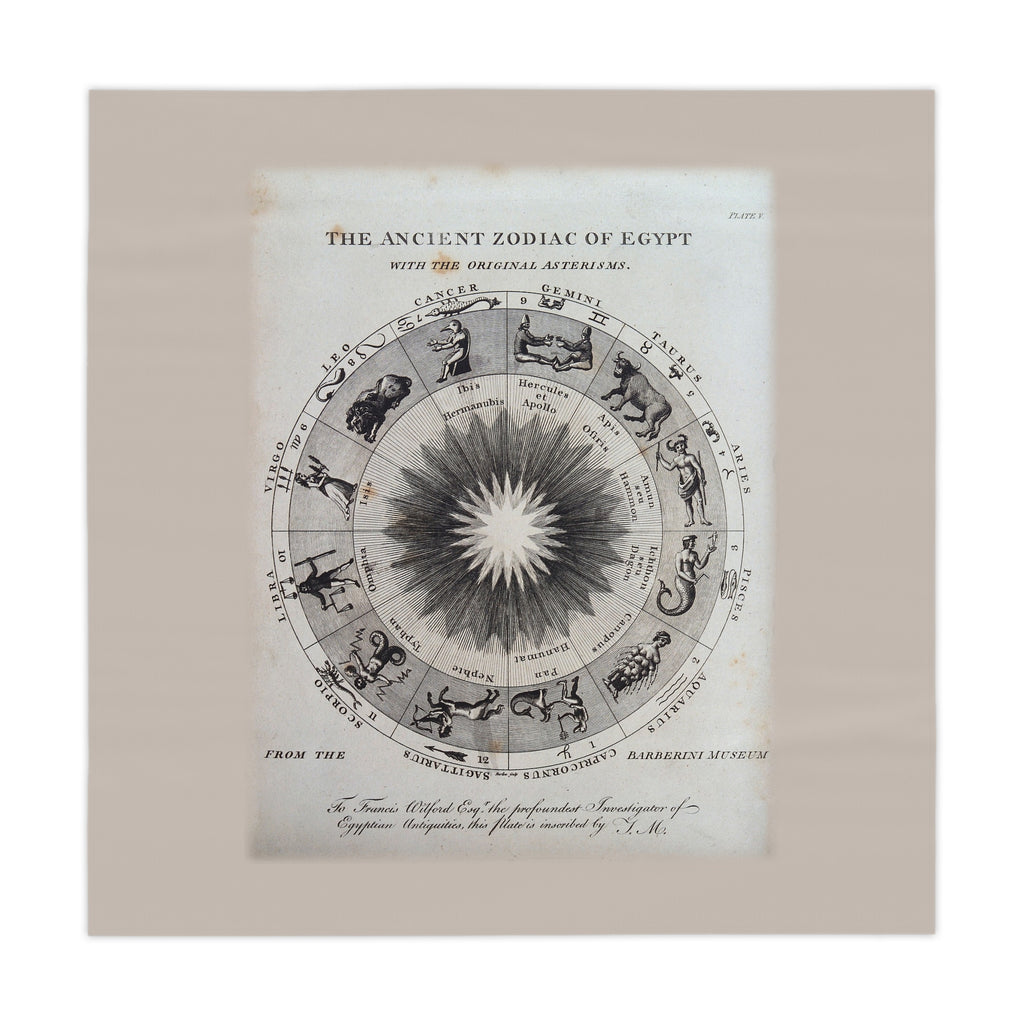 Ancient Zodiac of Egypt Altar Cloth: Tarot Reading Tablecloth
