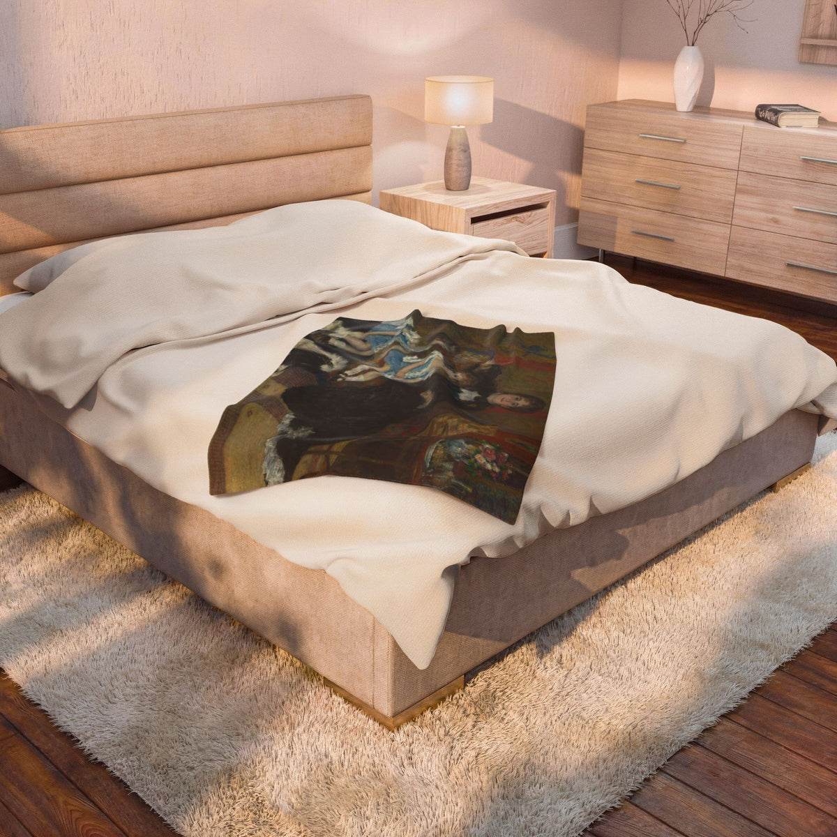 Madame Georges Charpentier and Her Children Velveteen Plush Blanket